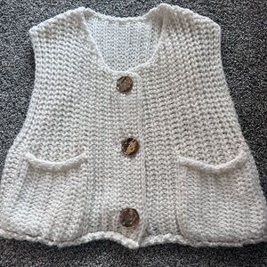 White Knit Sweater Vest